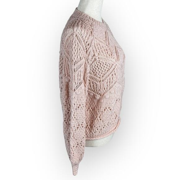Forever 21 Pastel Pink Open Knit Sweater Small - Picture 5 of 7